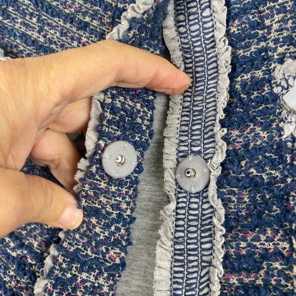 Anthropologie, ISANI Beaded Cropped Tweed Jacket , Blue , Size S/Small, VGUC - Picture 15 of 16